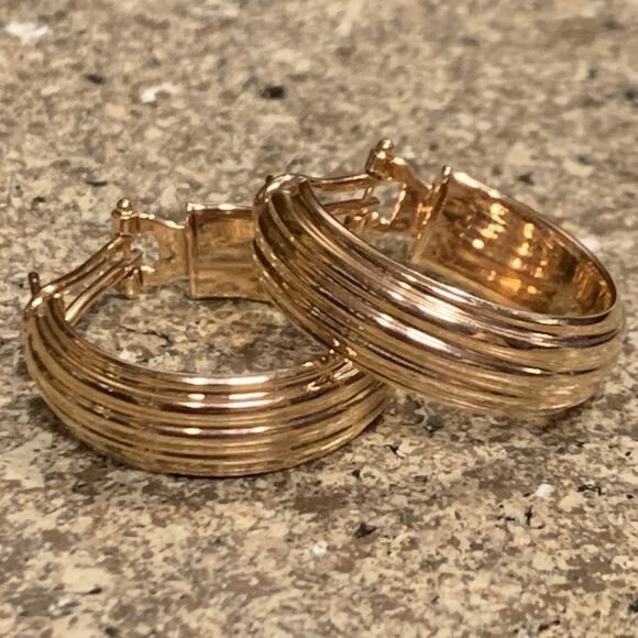 Milor Bronze Hoop Earrings in Rose Gold Made in Italy - Picture 9 of 9